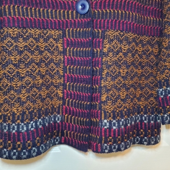 A. Ida Wool Blend Cardigan Sweater One Button Closure Sz M - Picture 4 of 10